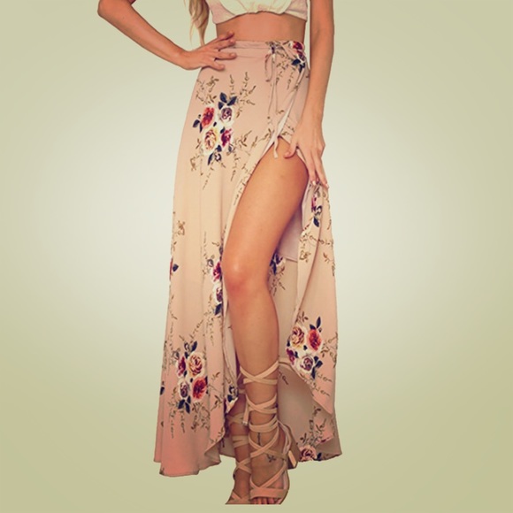 The “ Leila “ Boho Skirt in Tan - Picture 4 of 8